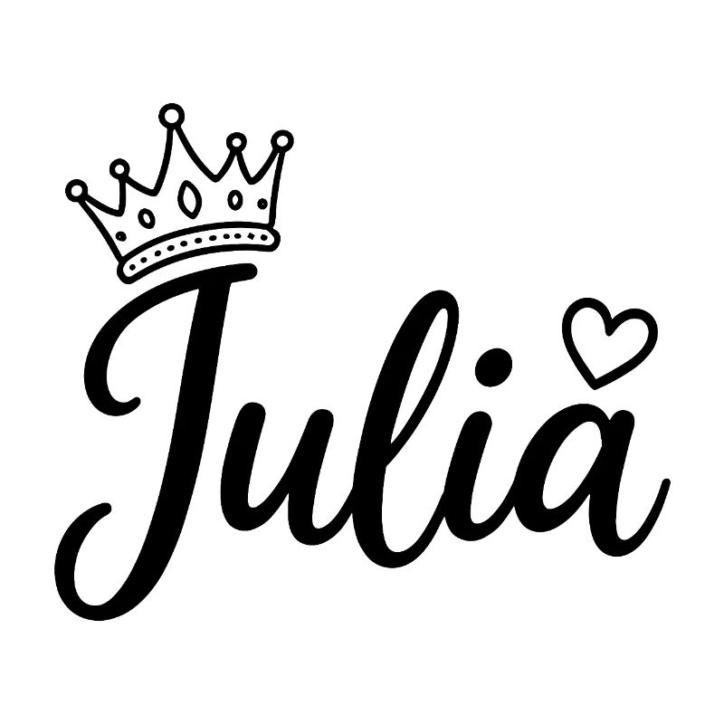 Juliet Name Crown Heart Calligraphy Personalized