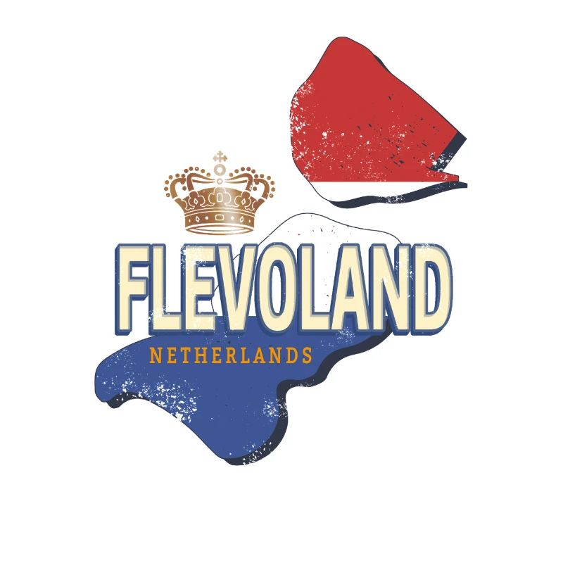 Flevoland Netherlands Retro Map Holland