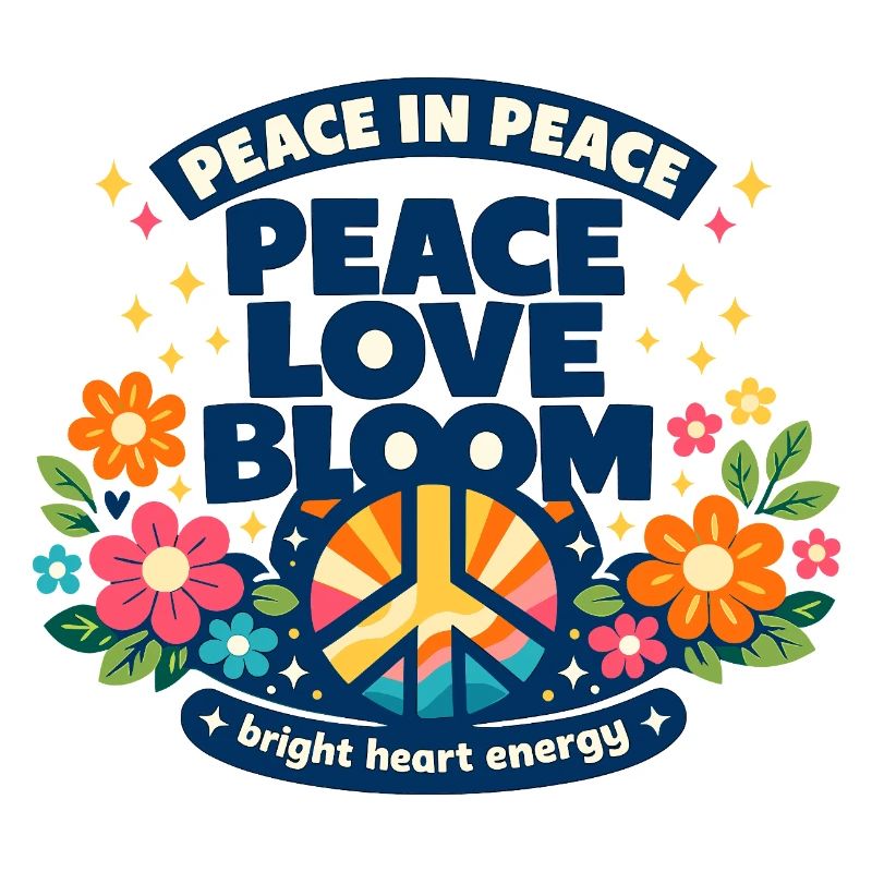 Peace Love Bloom Blumen Peace Boho Statement