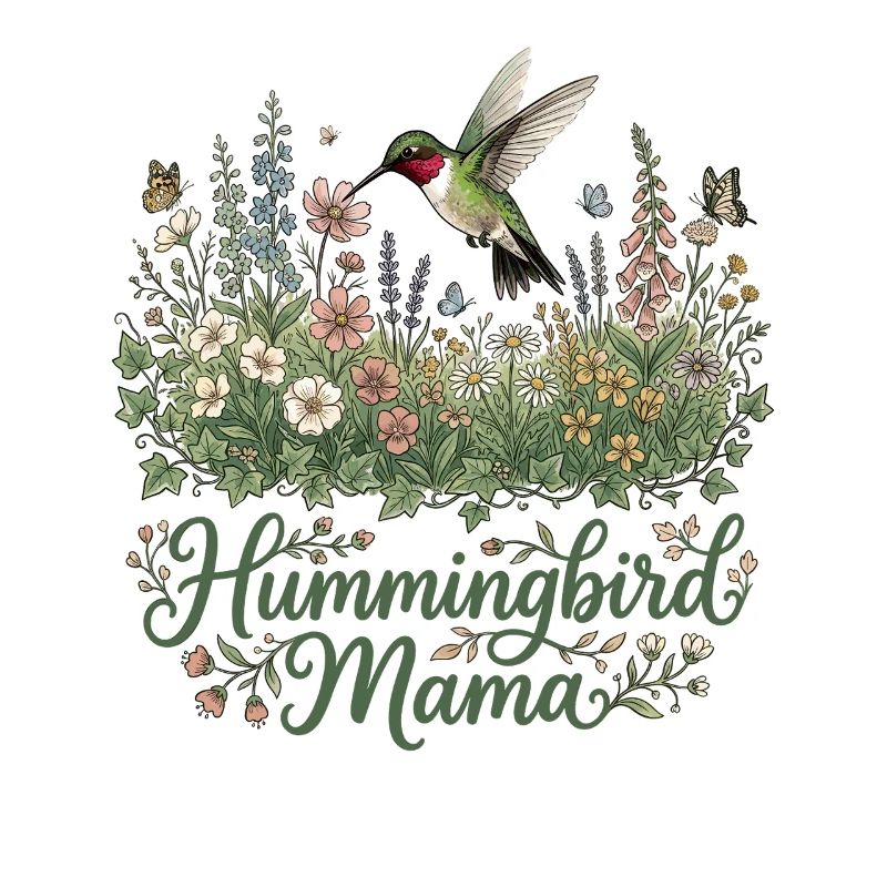 Ruby Throated Hummingbird Mama Mom