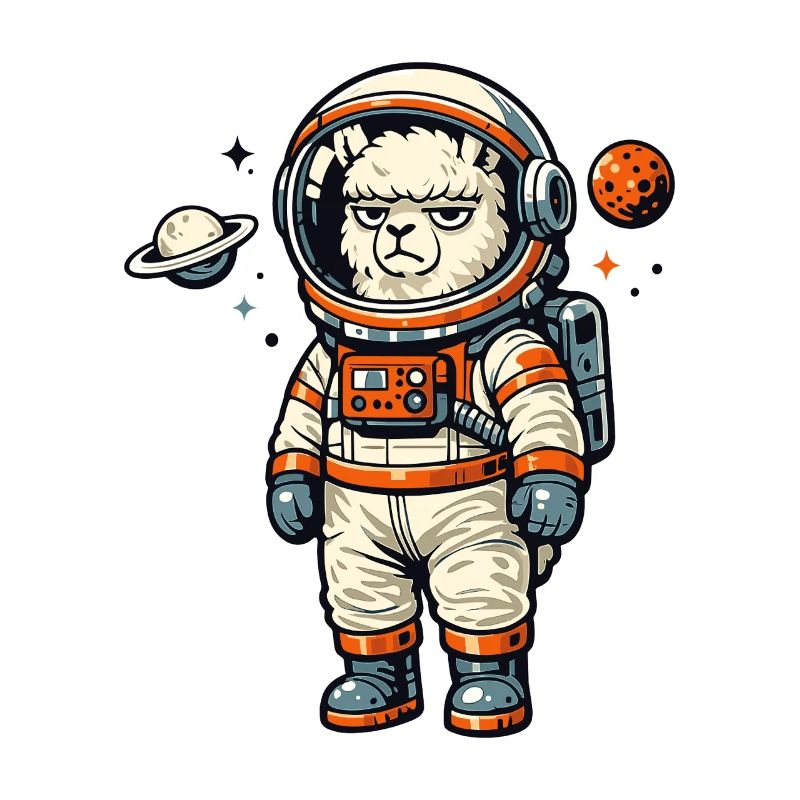 Astronaute alpaga dans l’aventure spatiale