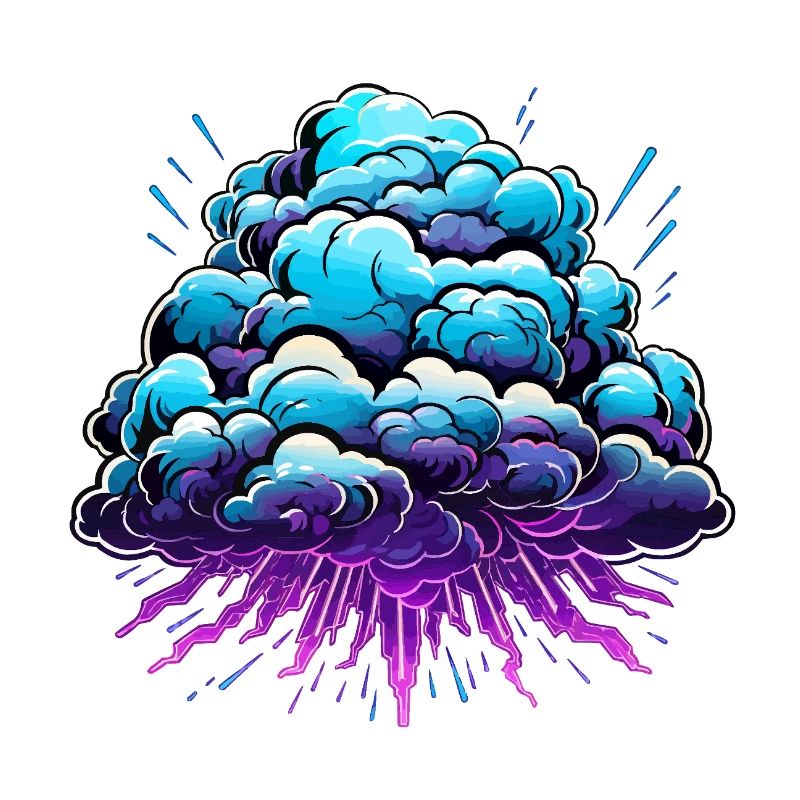 Blue Cloud Pop Neon Burst