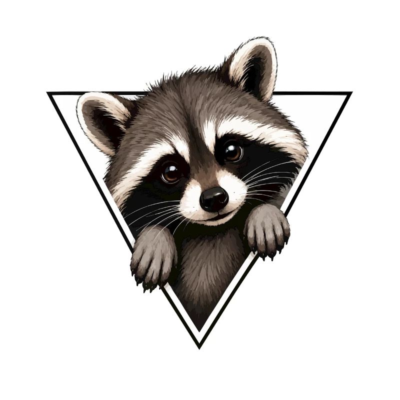 Raccoon in a triangle