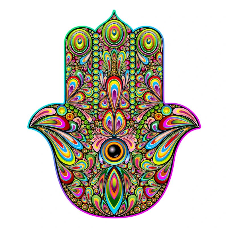 Hamsa Hand Trippy Psychedelic Art