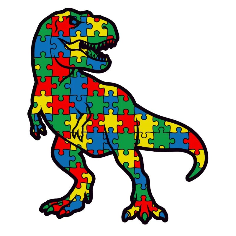 Autismus-Dinosaurier-T-Rex-Kind