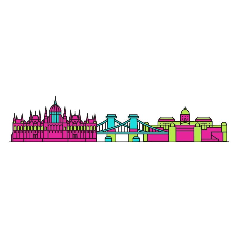 Budapester Stadtskyline-Parlament: Moderne Kunst