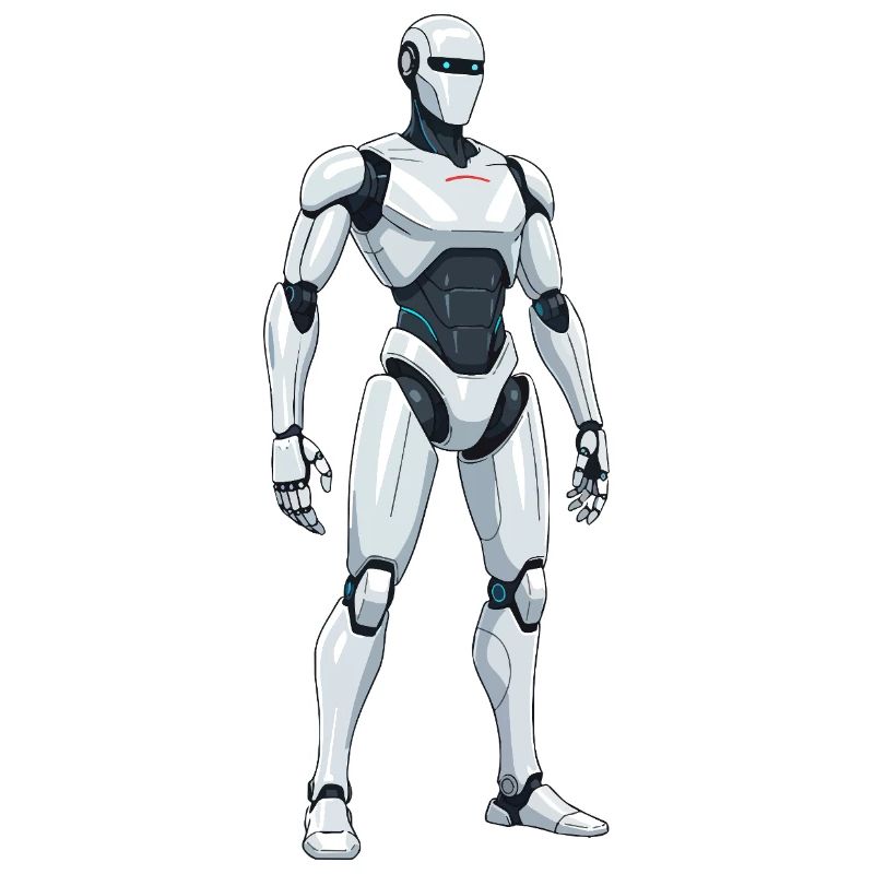 Robot de combat blanc de science-fiction