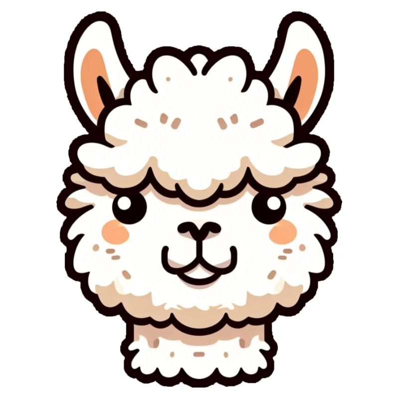 Alpaca Llama Head Comic Cartoon