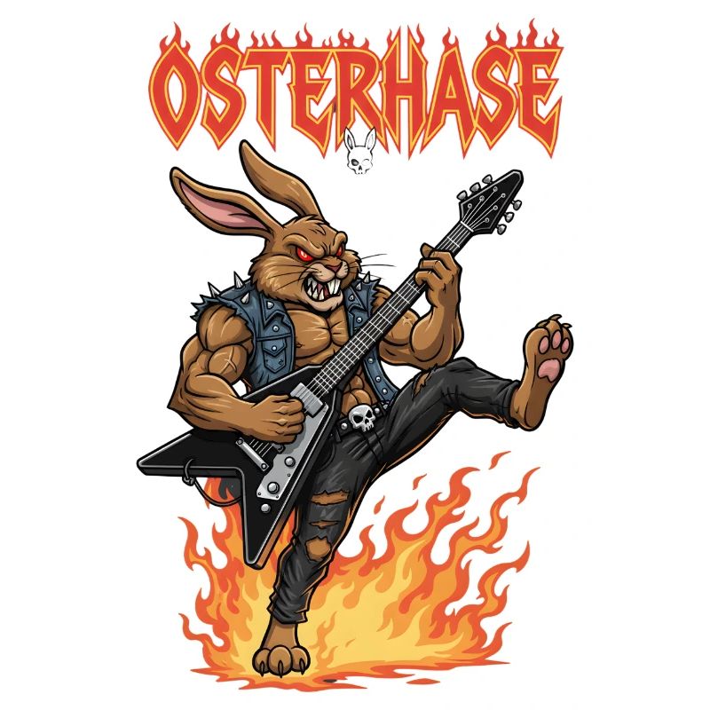 Heavy Metal Easter Bunny Rocker Easter Hardcore Bunny