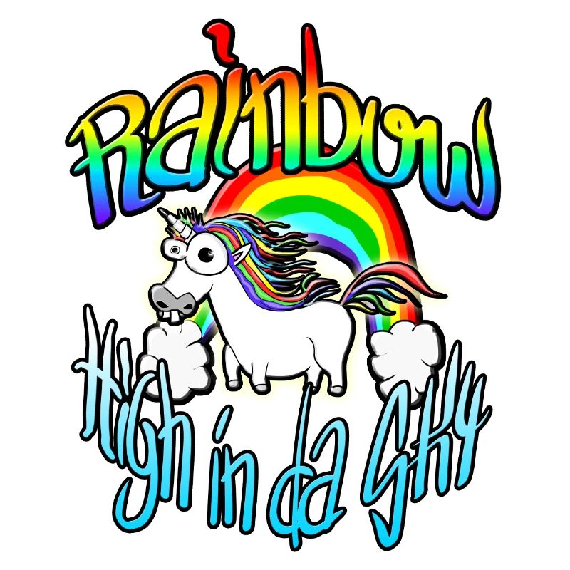 Rainbow high in the sky