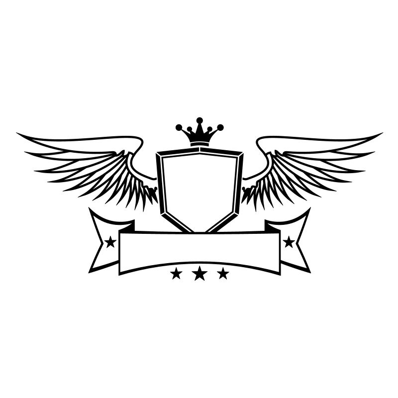 text write wing crown king shield emblem emblem fr