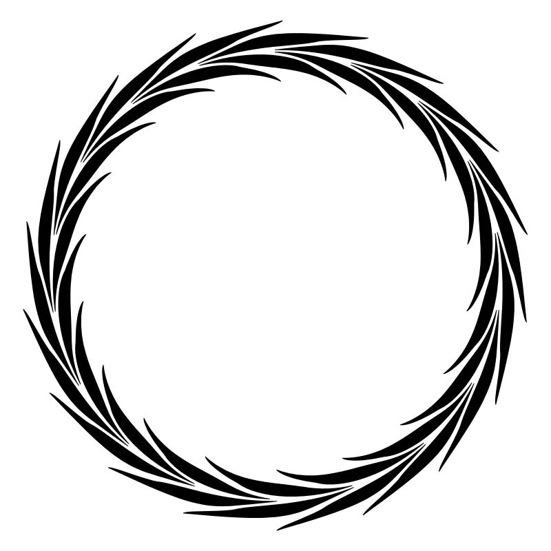laurel wreath frame circle round design logo text