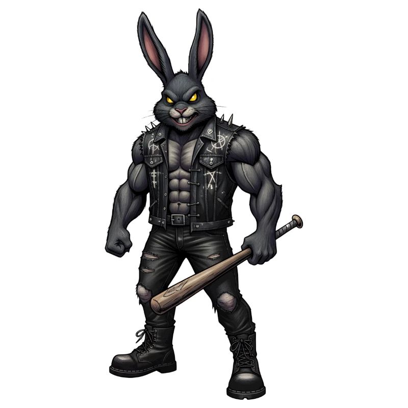 Heavy Metal Easter Bunny Rocker Easter Hardcore Bunny