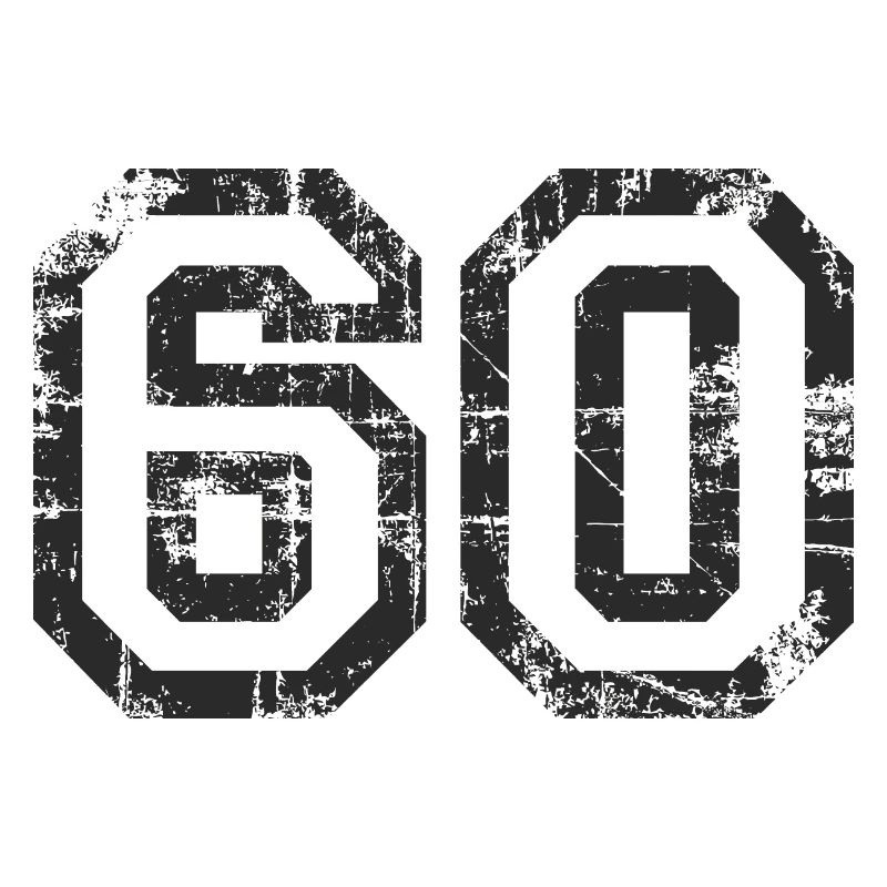 Number 60 Sixty 60th Birthday Design (EU)