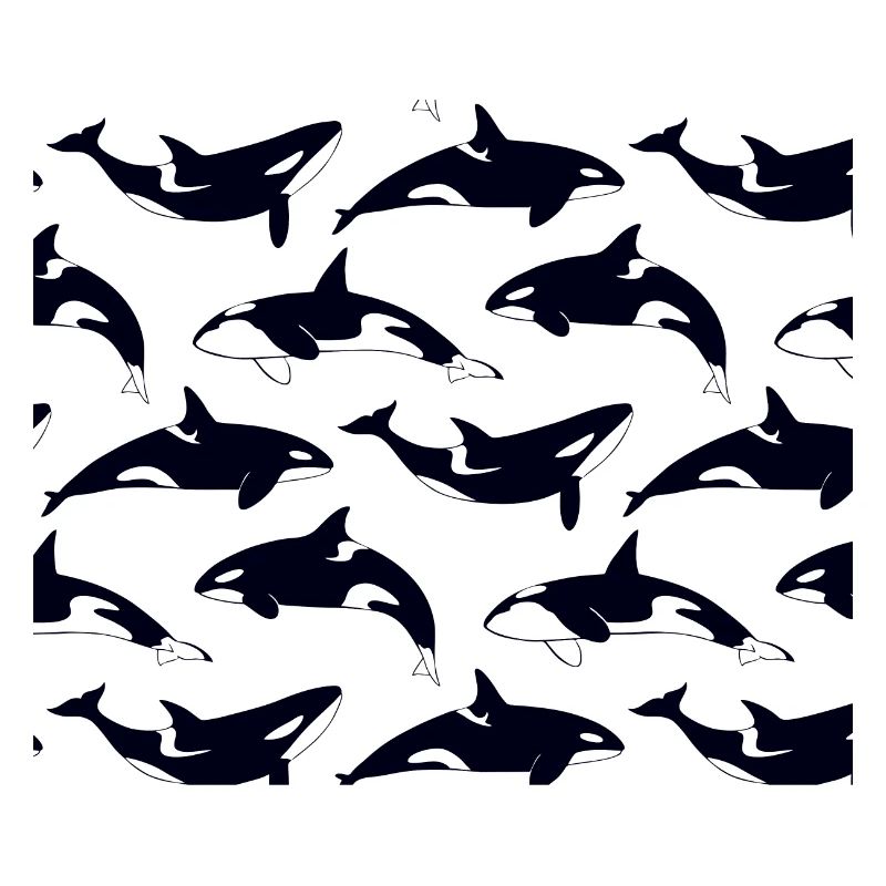 Black and white orca pattern pattern