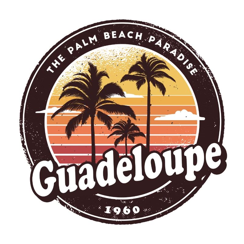Guadeloupe Vintage Beach Design / Gift Idea