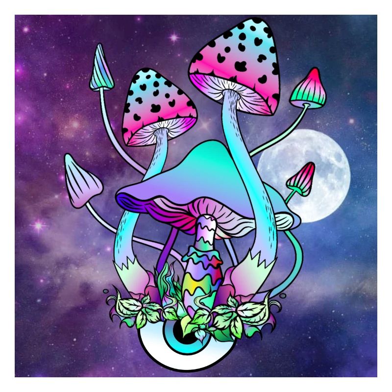 Champignons magiques Art psychédélique des champignons