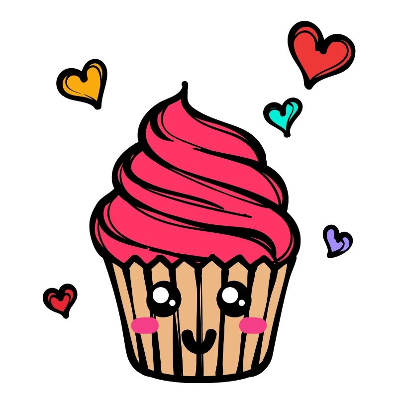 Sweets Delicious Snack Baking Cupcake Heart
