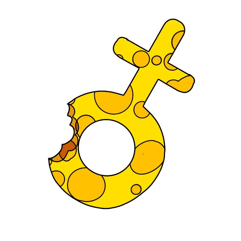 Symbole de Vénus dans la pose du symbole de Mars