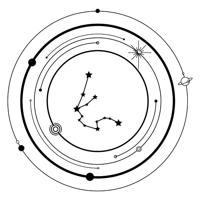 Constellation de points en éclat d’étoile