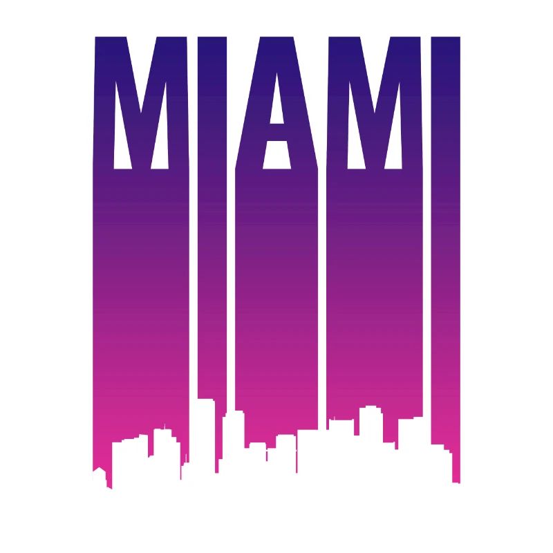 Miami Skyline Gradient Blue Pink