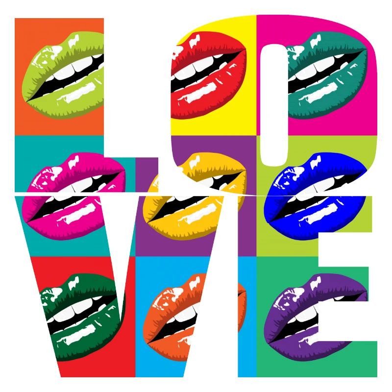 Multicolored Pop Art Lips