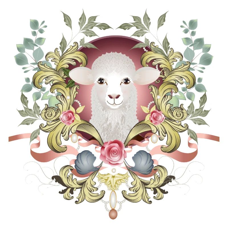 enchanting Easter lamb in a lavishly decorated frame