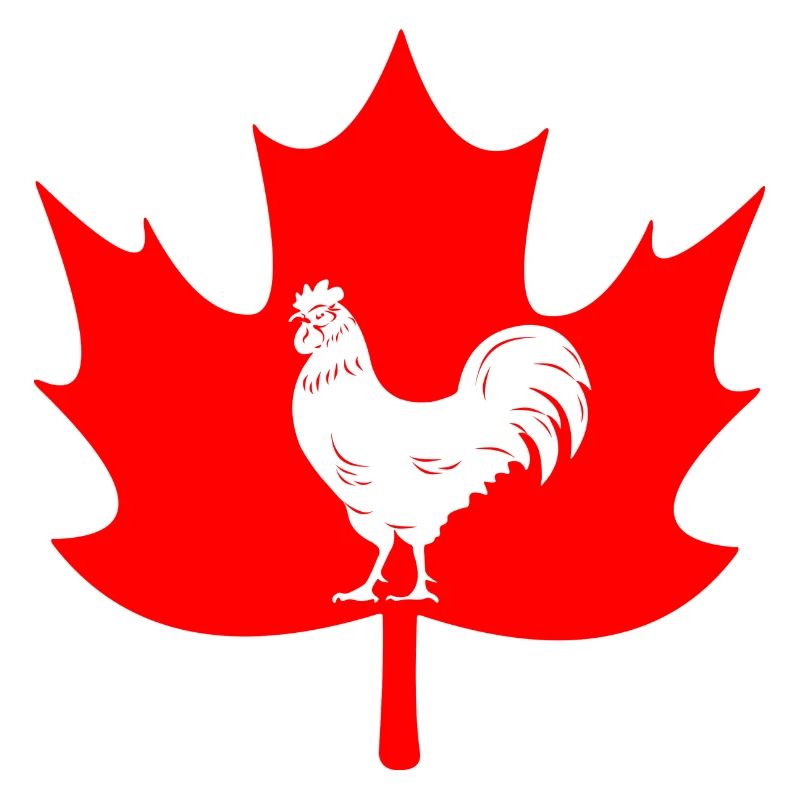 Canada maple leaf rooster logo