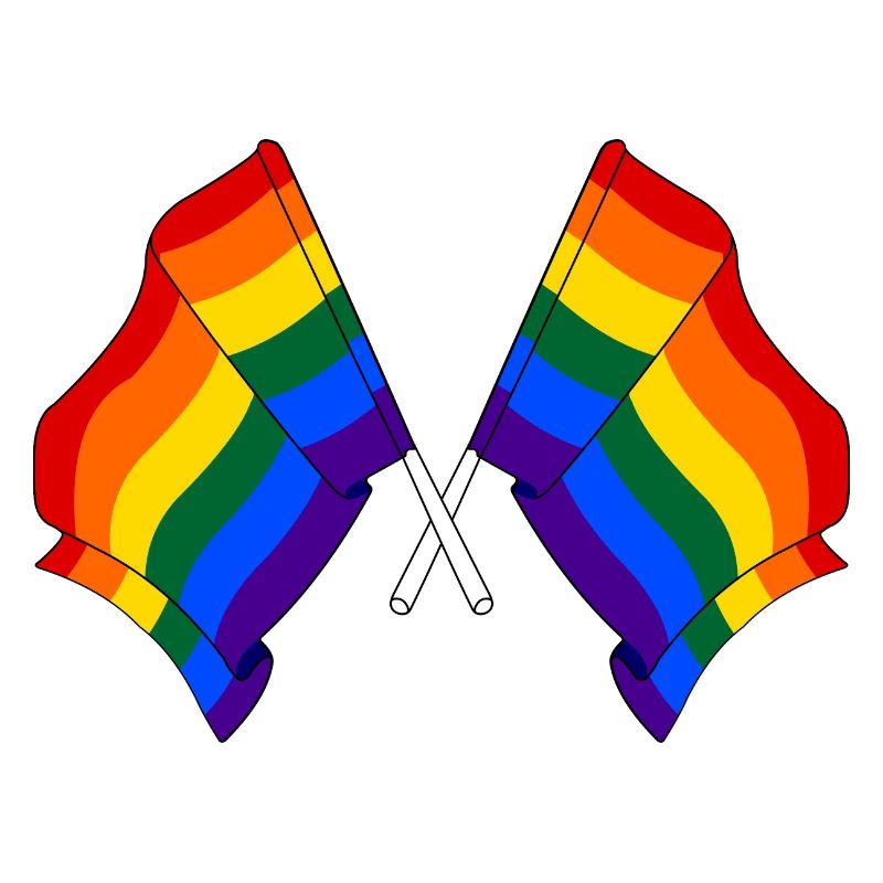 Two rainbow flags