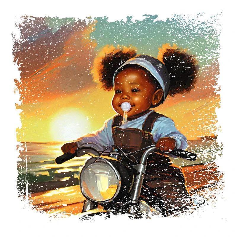 Mädchen comic mit Nuggi