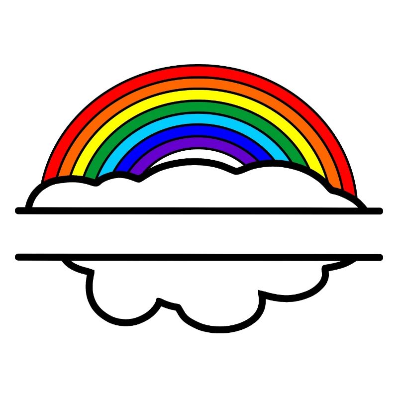 Rainbow cloud name banner
