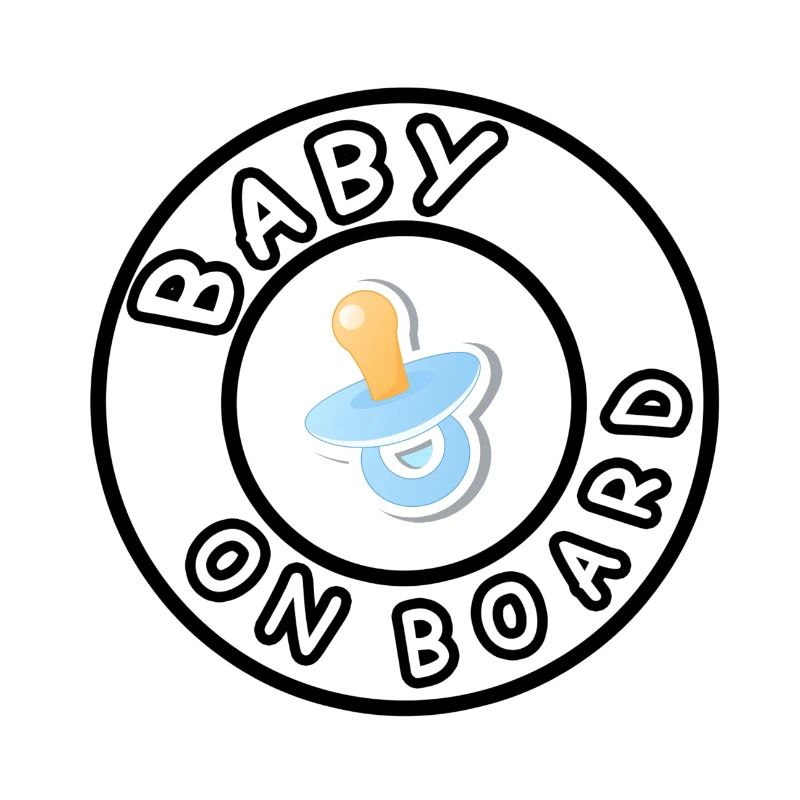 BABY ON BOARD STICKER Pacifier Pacifier Pacifier Nunni