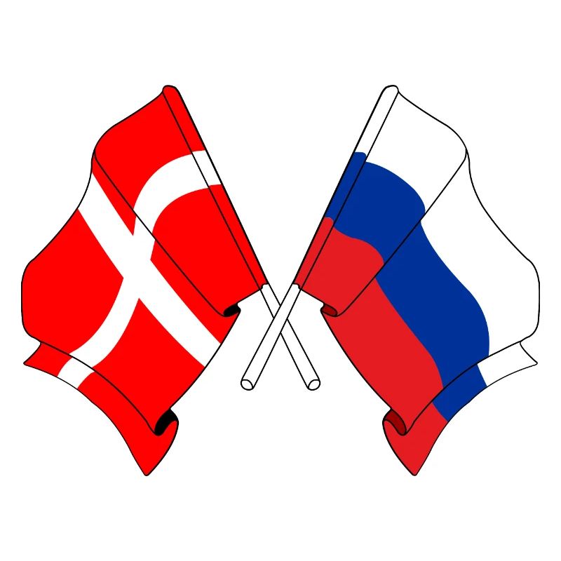 Drapeau Danemark, drapeau Russie