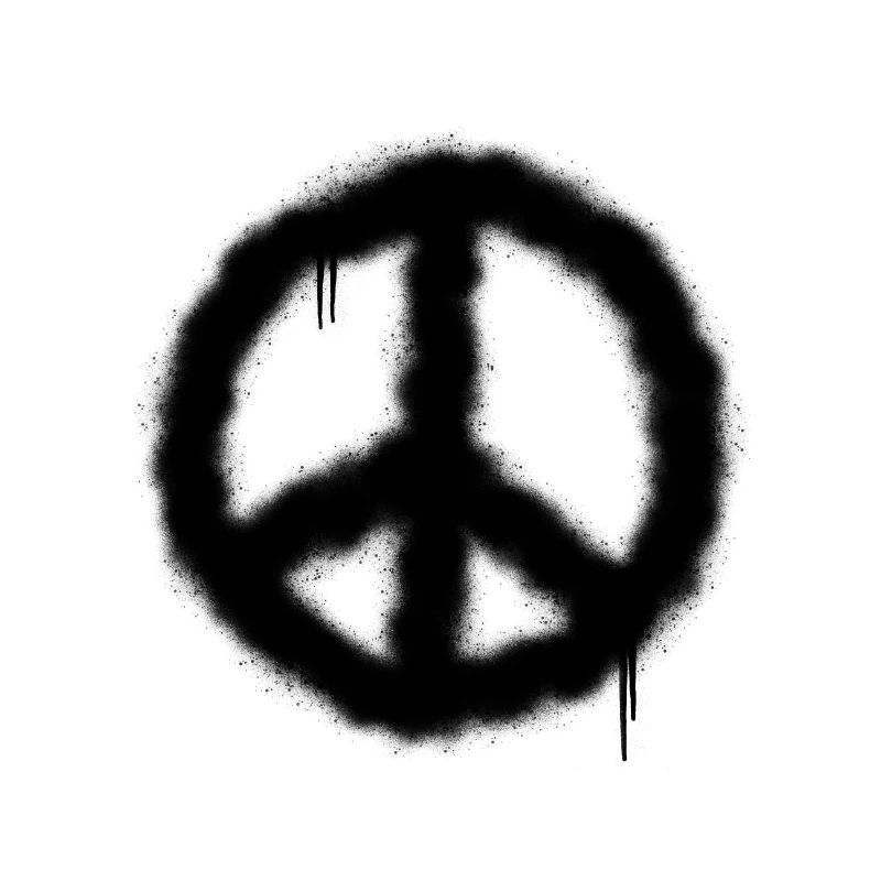 Peace-Zeichen / Graffiti / Spraypaint mit Drips