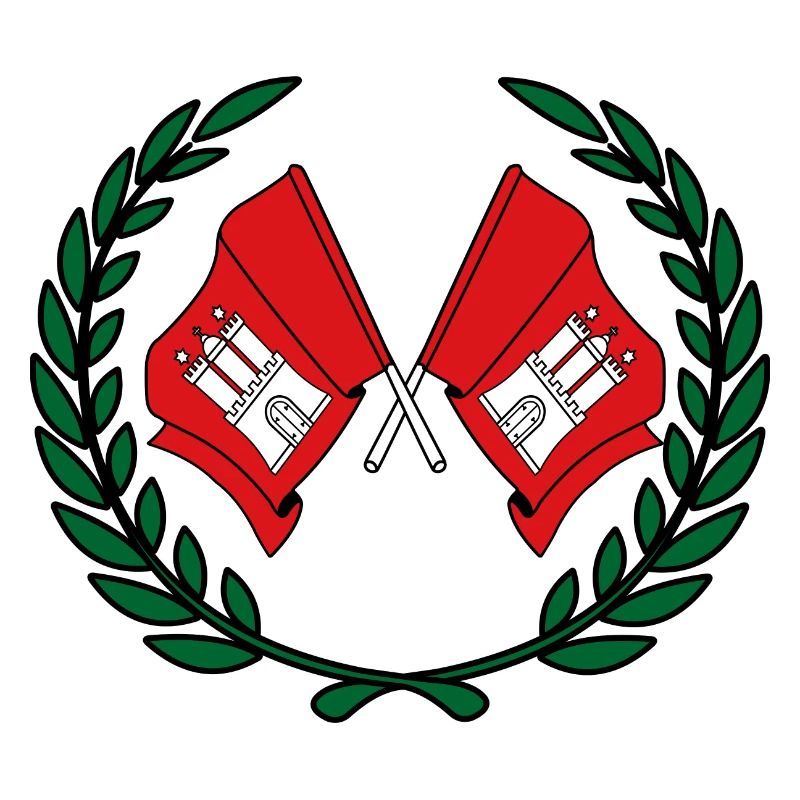 Drapeaux Couronne de laurier de Hambourg