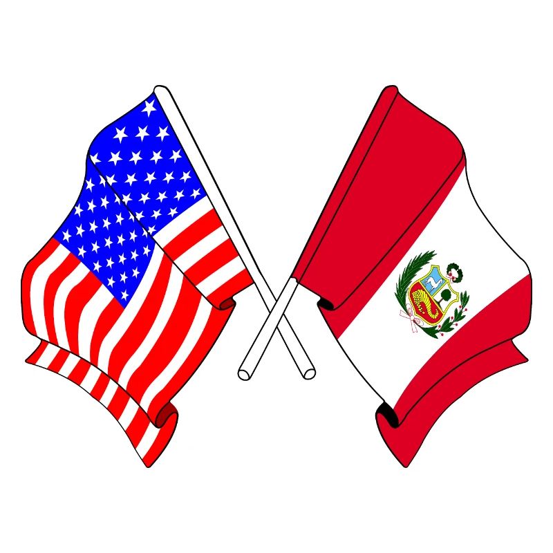 Drapeau des États-Unis et drapeau du Pérou