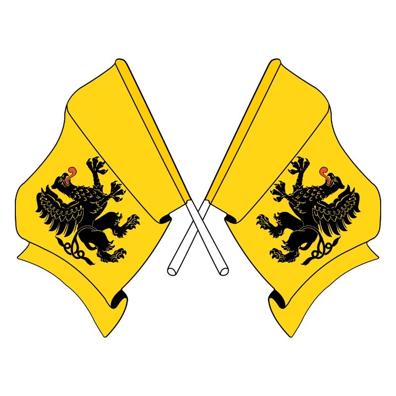Two flags Pomeranian
