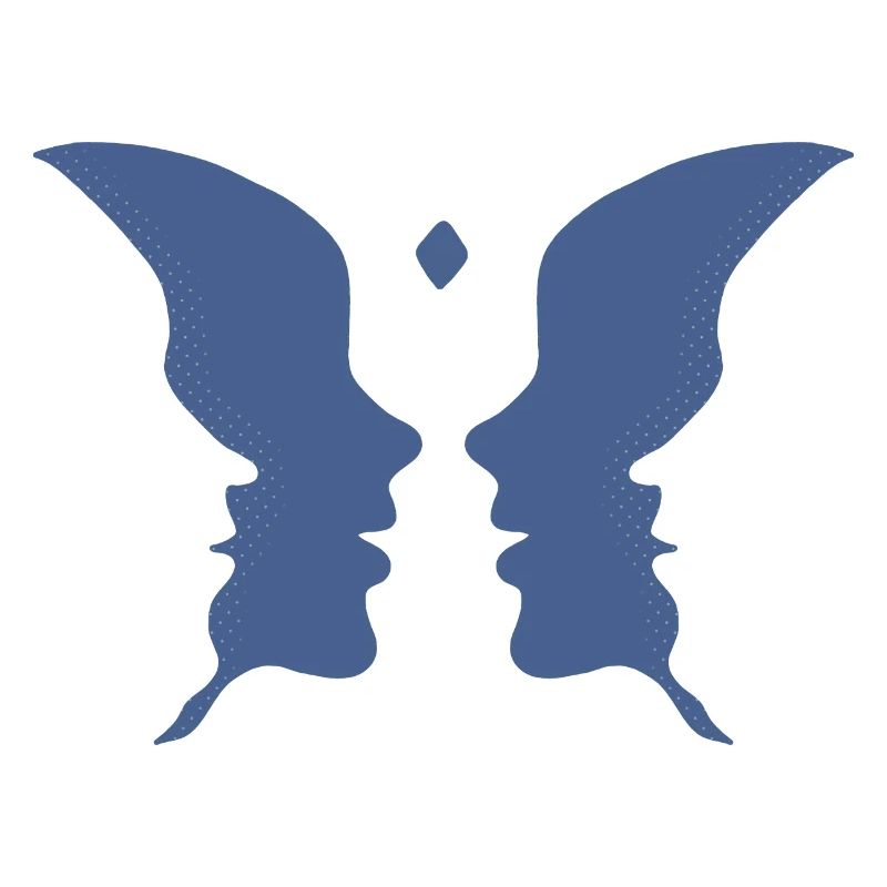 Küssende Gesichter oder ein Schmetterling