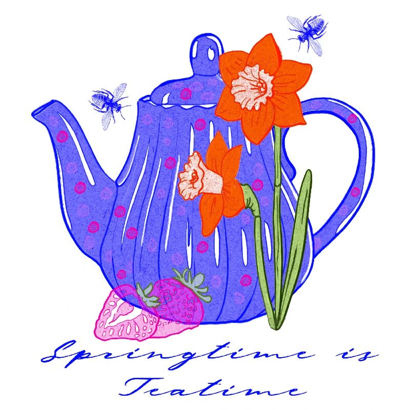 Blossom teapot in spring rush