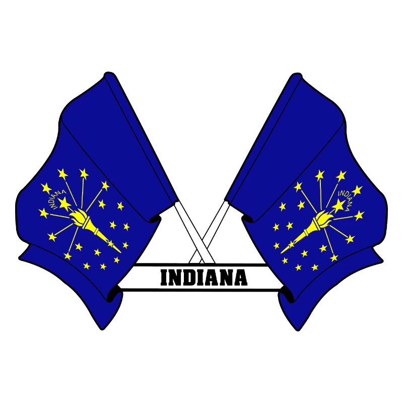 Two flags text INDIANA