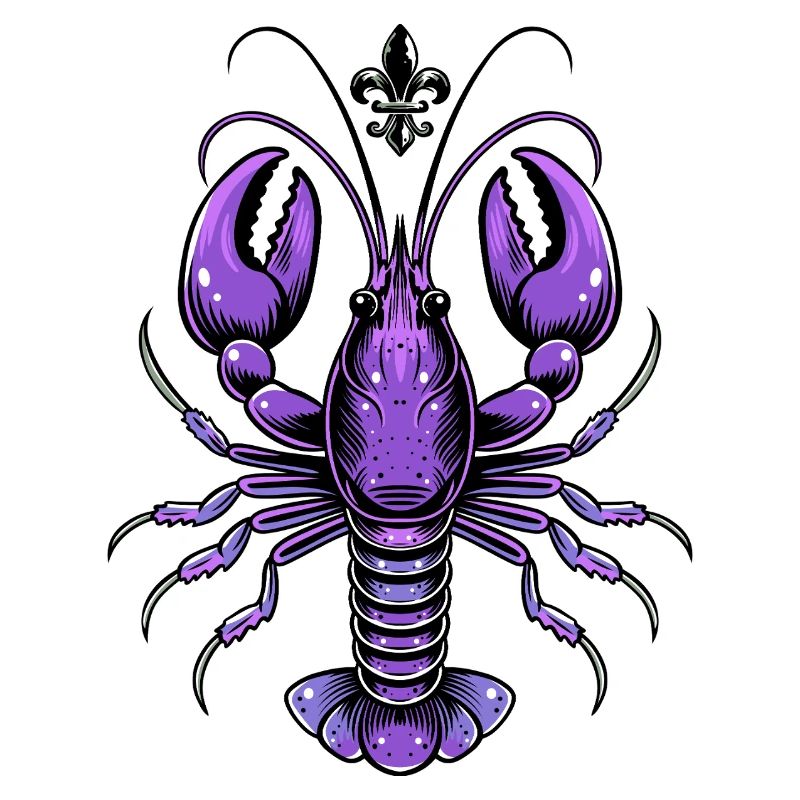 Mardi Gras Languste mit Fleur-de-Lis Design