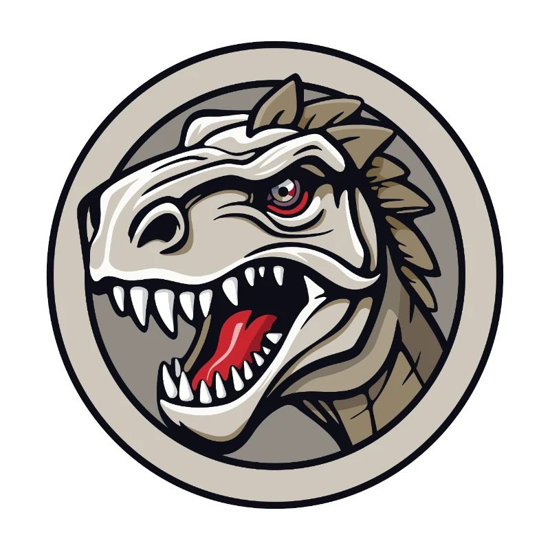 The head of a -looking dinosaur.