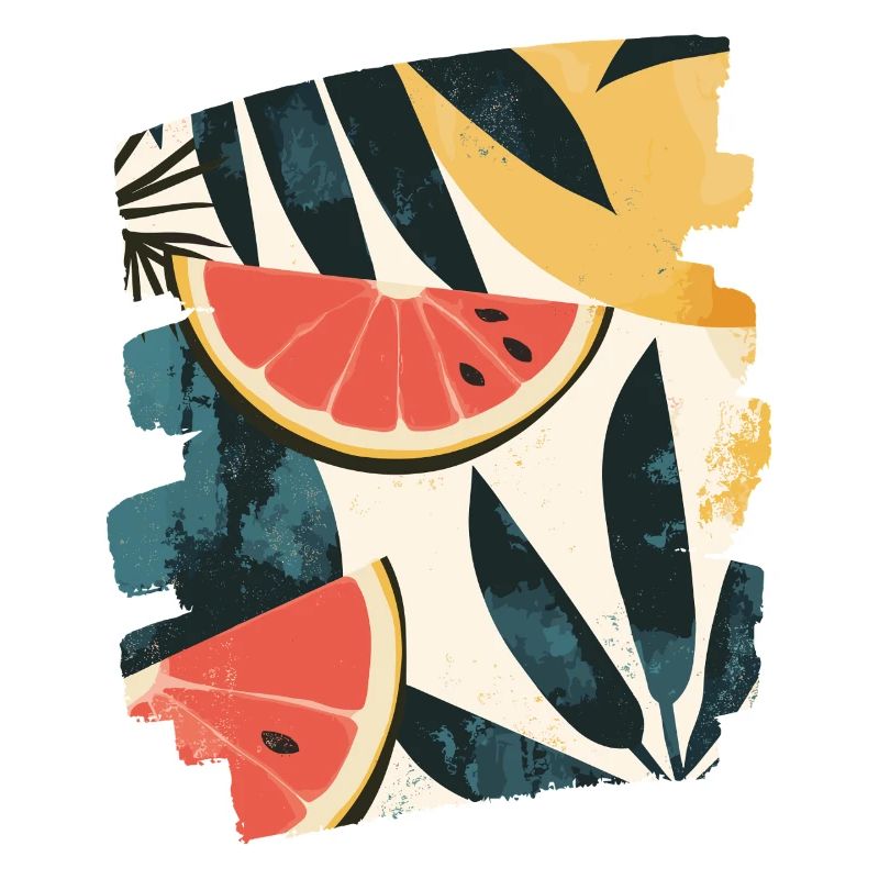 Pastèque d’été et palmiers