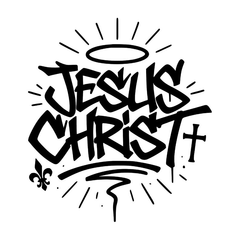 Jesus Graffiti Line Art – Glaube trifft Straße