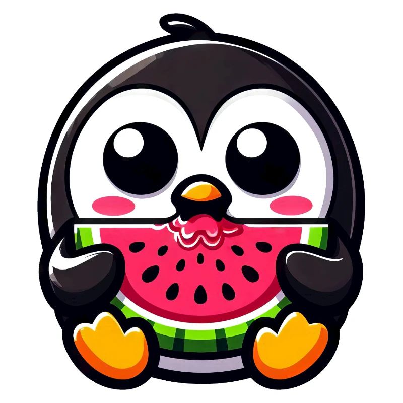 Pingouin mignon avec Melon Chibi Fruit Sweet