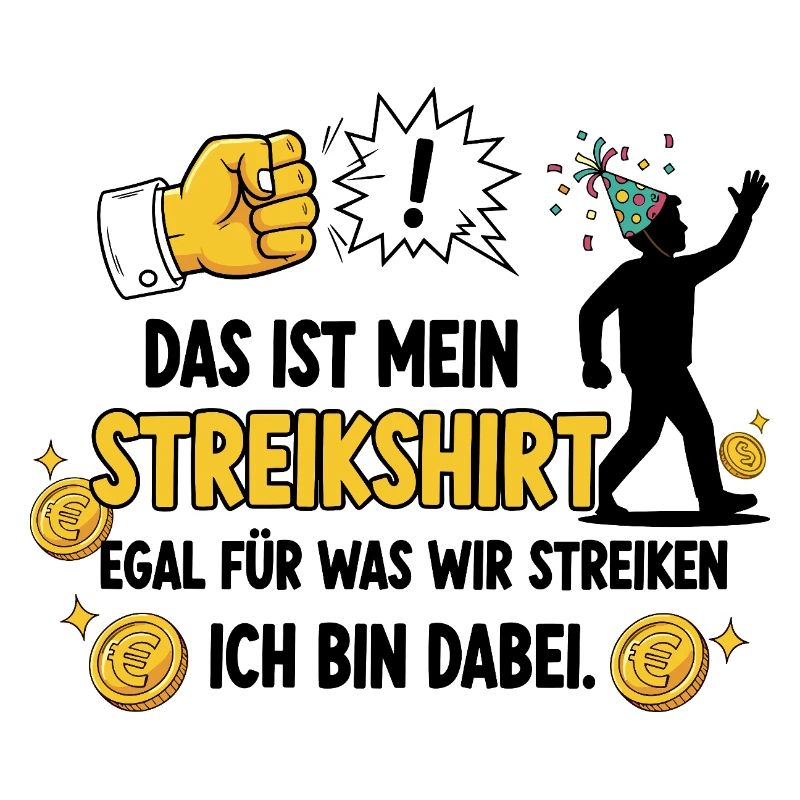 Camicia da sciopero con motivo di protesta e slogan