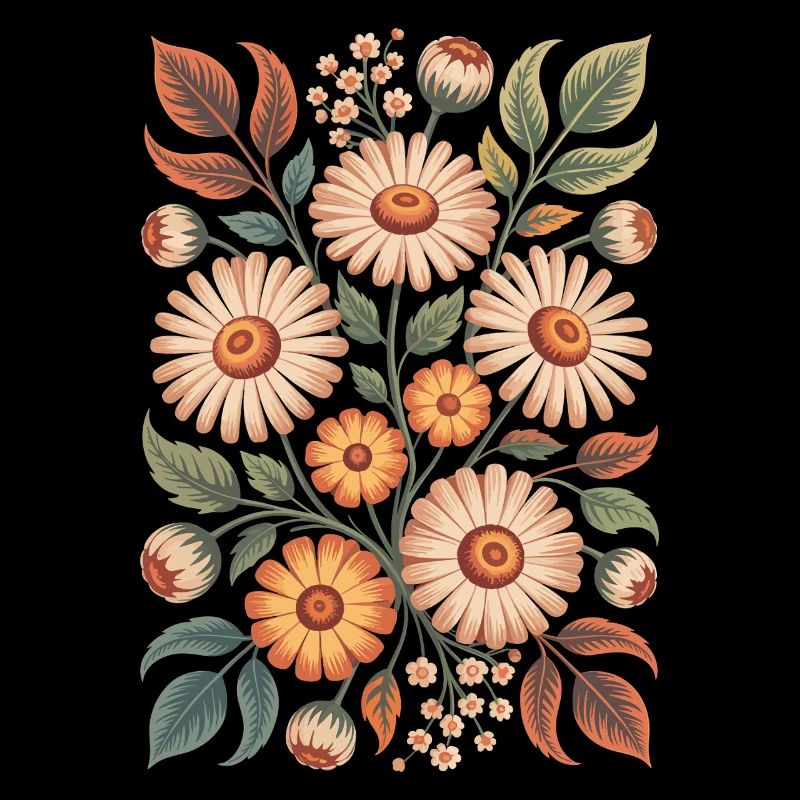 Floral pattern in natural colors
