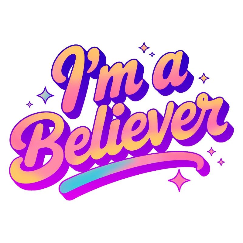 Ich bin ein Gläubiger Glaube Disco Party Design