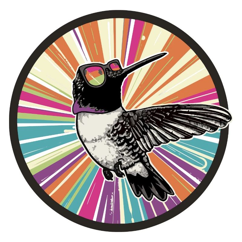 Vibranter Kolibri mit Farbexplosion