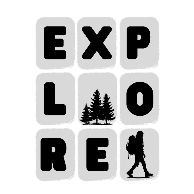 Conception de silhouette de randonnée aventureuse